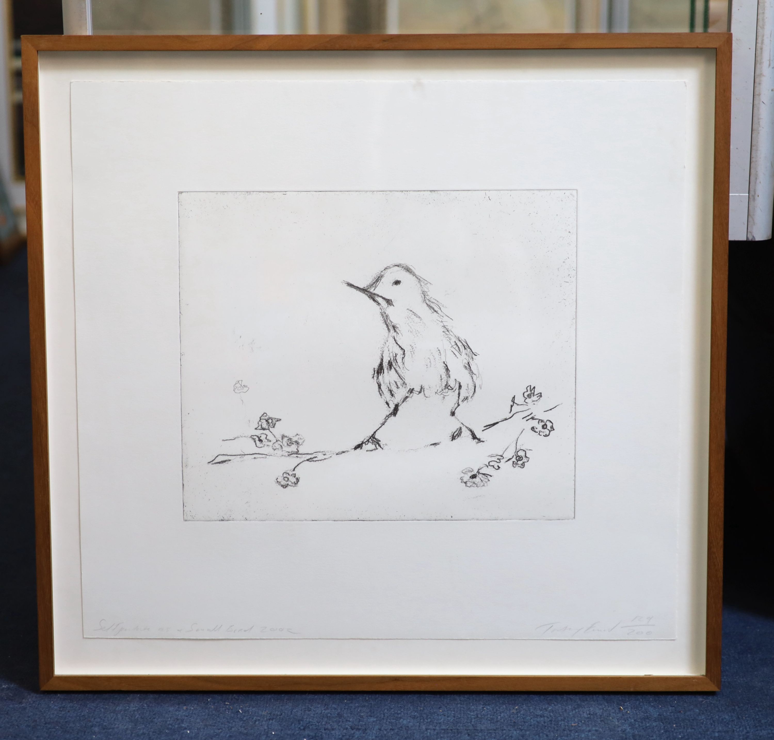 Tracy Emin (1963-), Self portrait as a small bird, etching on wove, 27.5 x 33cm.